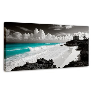 Foto 1 | Cuadro Blanco Y Negro Canvas Mar De Cristal 120x60
