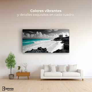 Foto 2 | Cuadro Blanco Y Negro Canvas Mar De Cristal 120x60