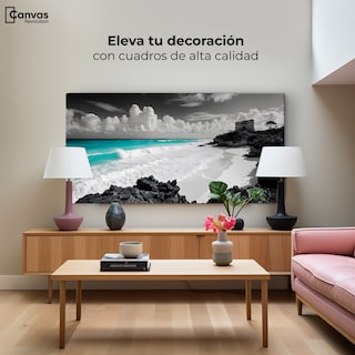 Foto 3 | Cuadro Blanco Y Negro Canvas Mar De Cristal 120x60