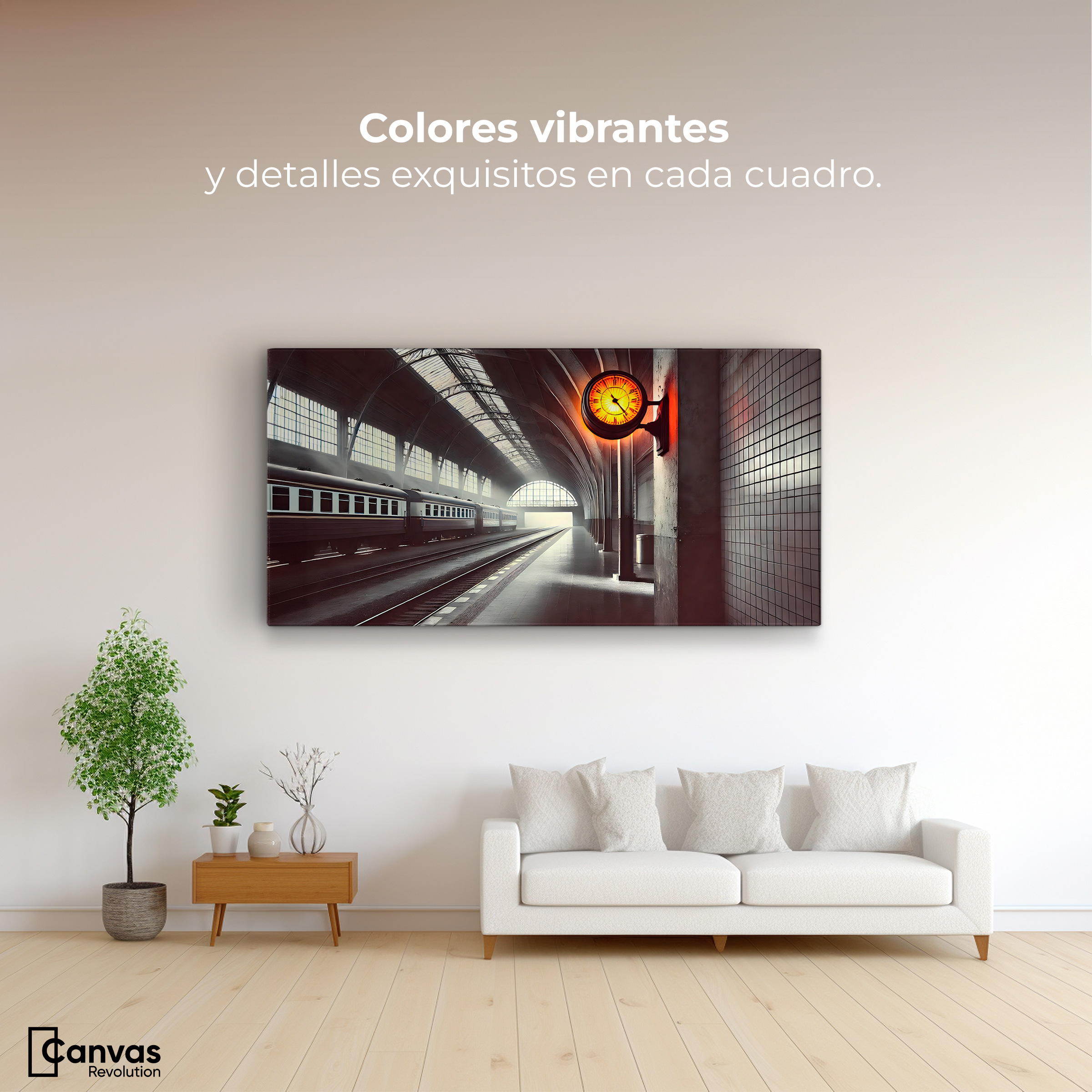 Foto 3 pulgar | Cuadro Blanco Y Negro Canvas Horas En Tránsito 120x60