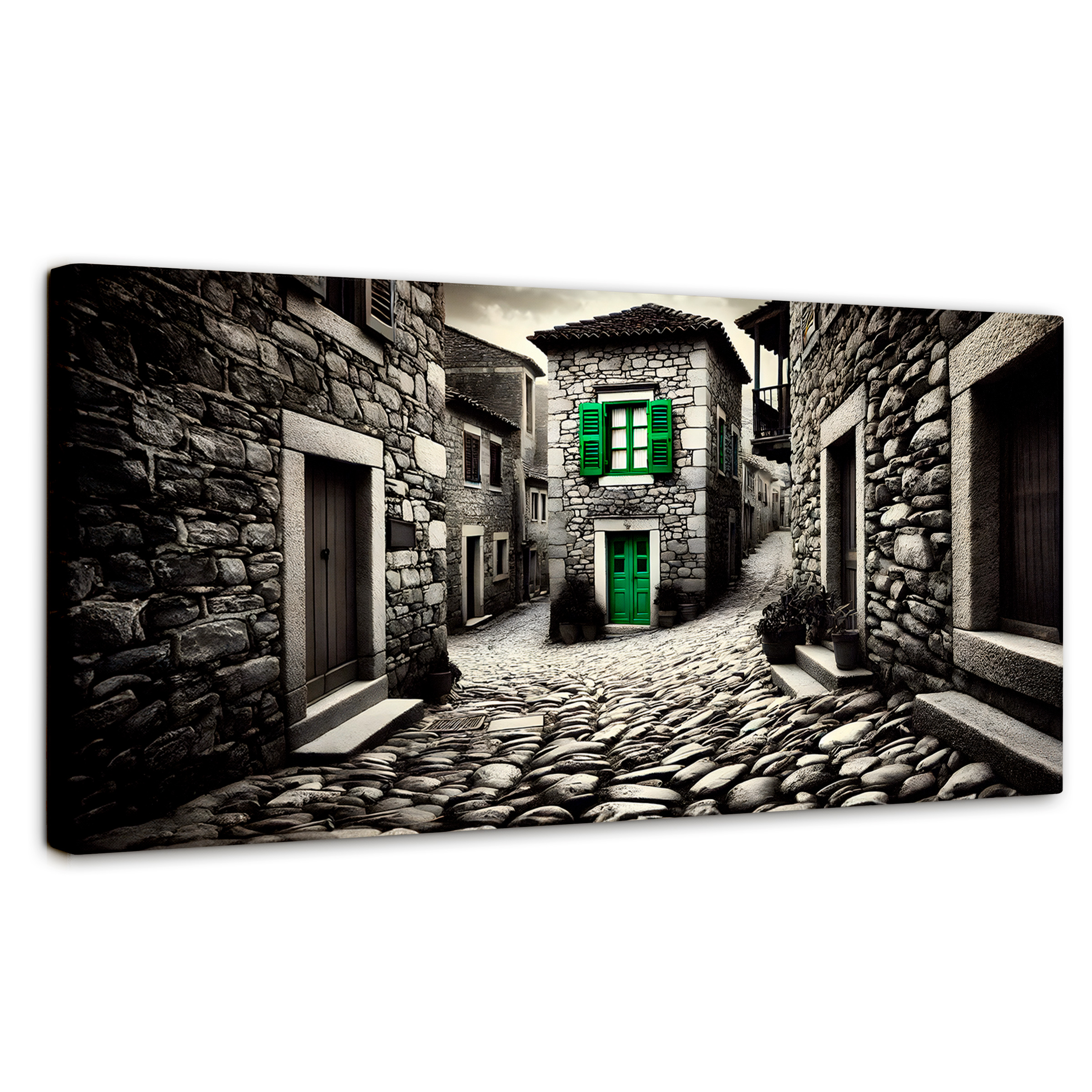 Foto 2 pulgar | Cuadro Blanco Y Negro Canvas Verde En La Sombra 120x60