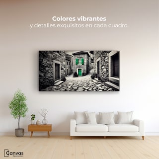 Foto 2 | Cuadro Blanco Y Negro Canvas Verde En La Sombra 120x60