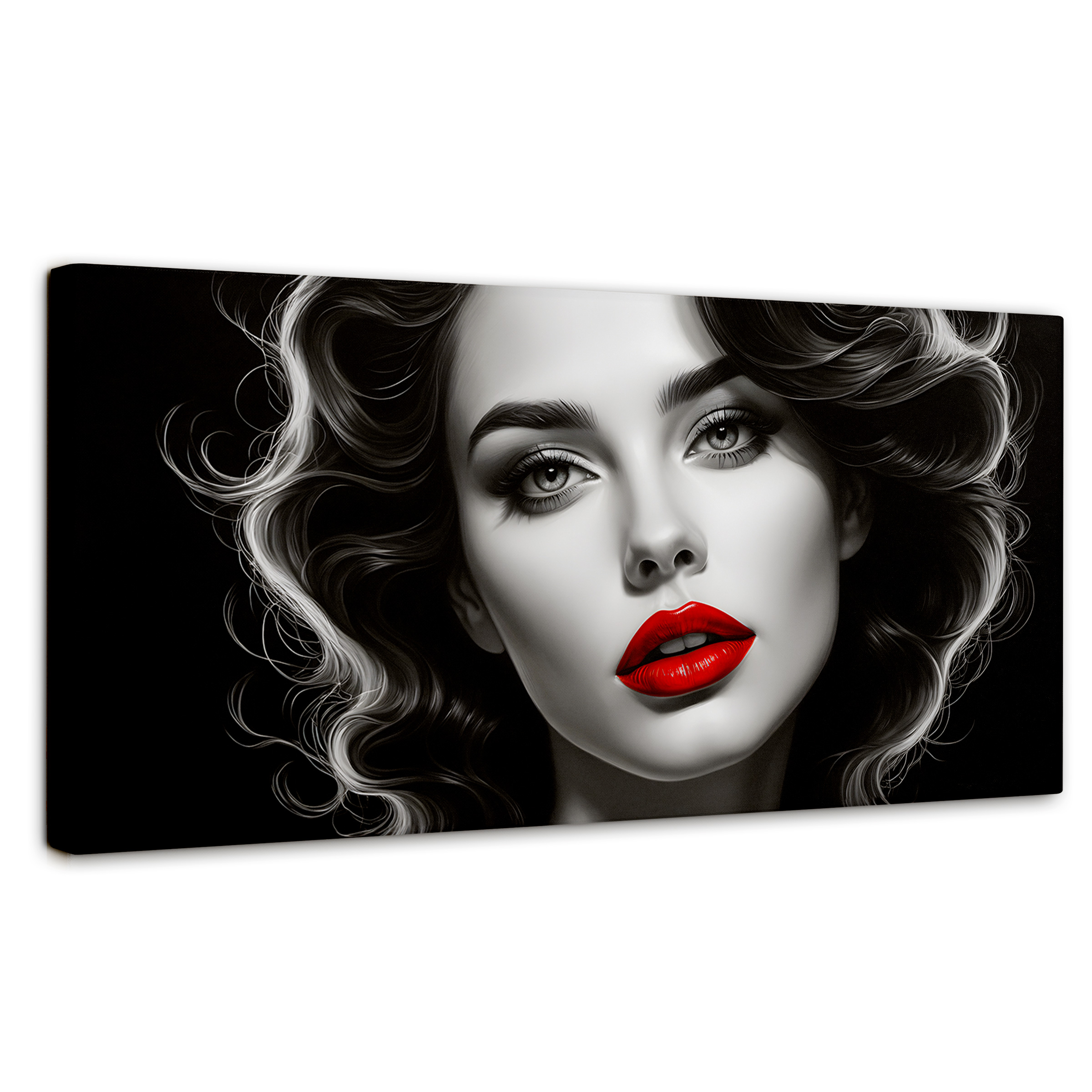 Foto 1 | Cuadro Blanco Y Negro Canvas Boca De Pasión 120x60