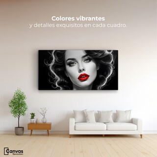 Foto 2 | Cuadro Blanco Y Negro Canvas Boca De Pasión 120x60