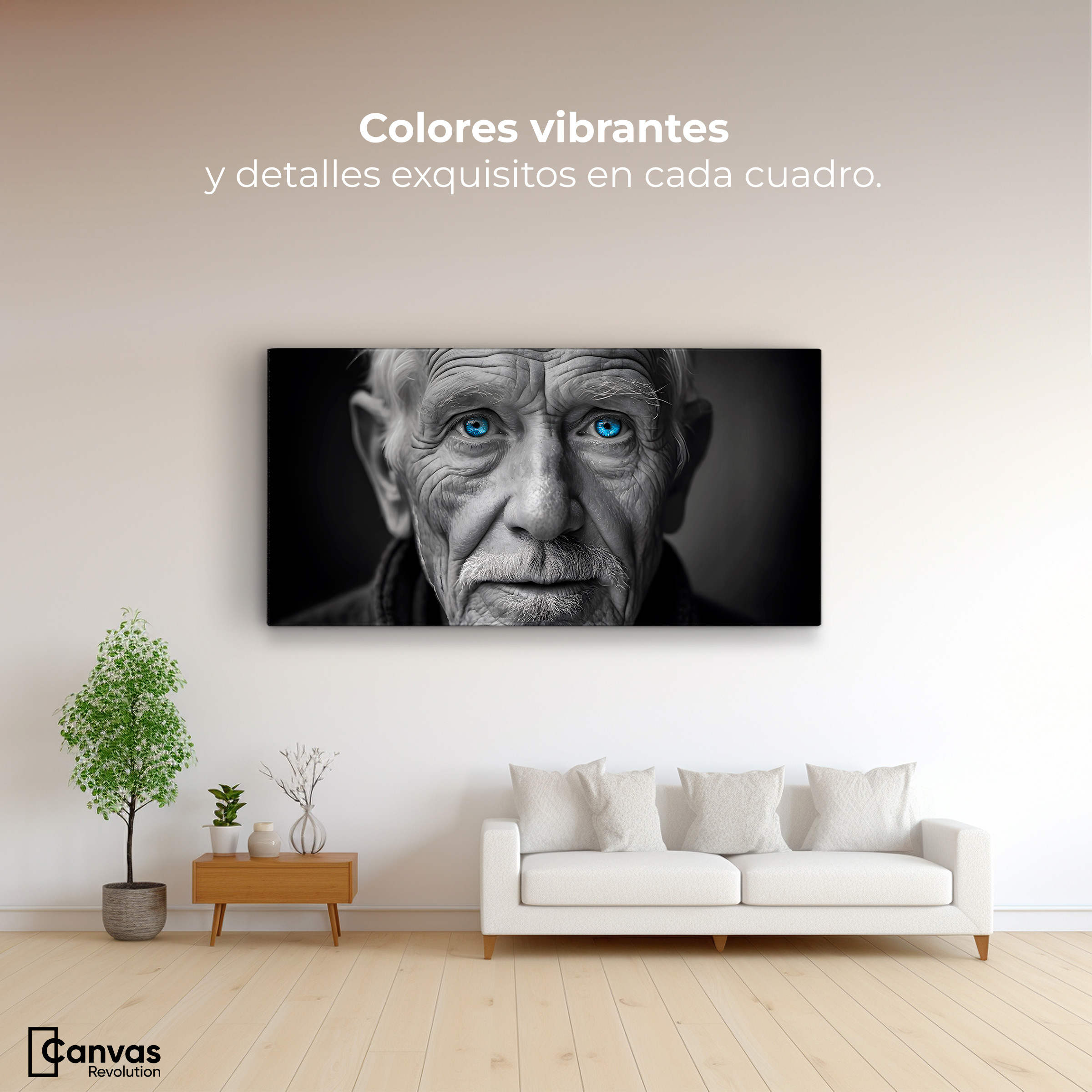 Foto 2 | Cuadro Blanco Y Negro Canvas Ojos De Historia 120x60