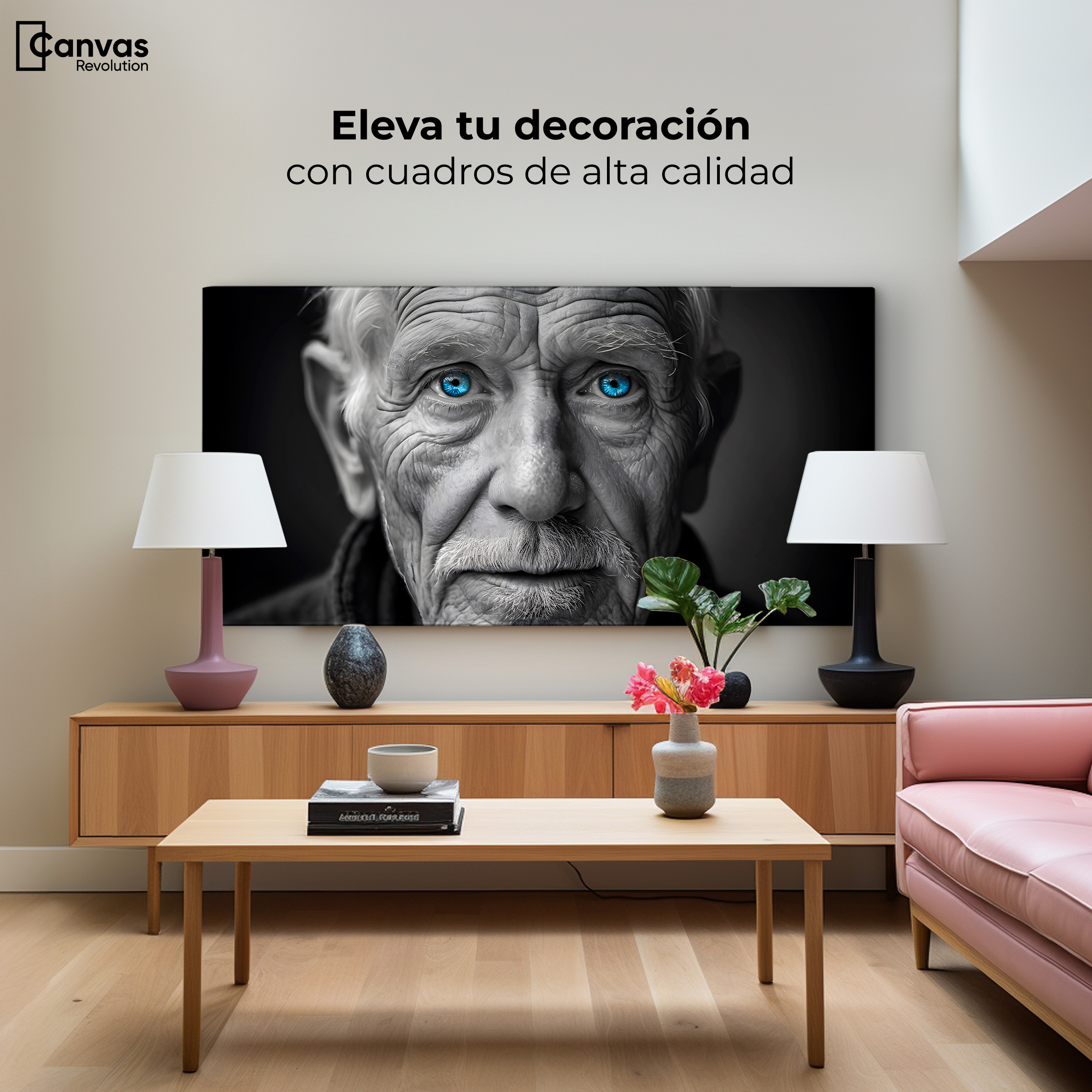 Foto 3 | Cuadro Blanco Y Negro Canvas Ojos De Historia 120x60