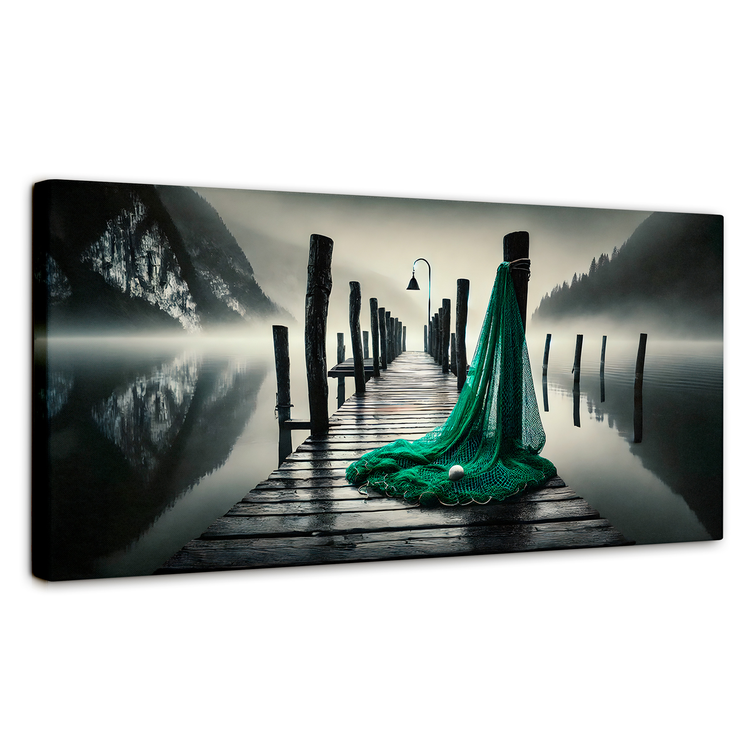 Foto 1 | Cuadro Blanco Y Negro Canvas Aqua En El Muelle 120x60