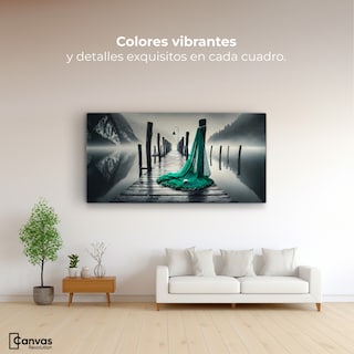 Foto 2 | Cuadro Blanco Y Negro Canvas Aqua En El Muelle 120x60