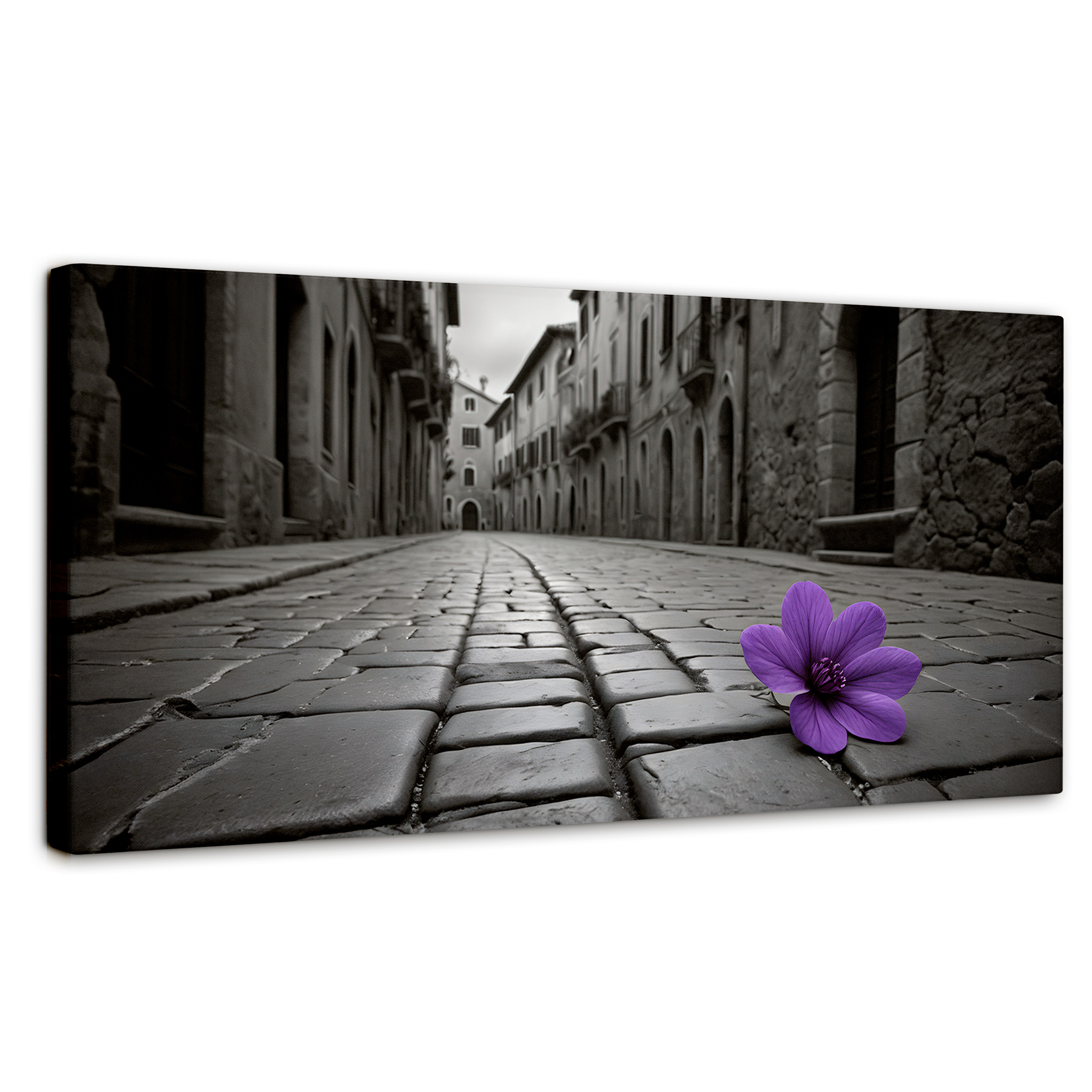 Foto 2 pulgar | Cuadro Blanco Y Negro Canvas Morado Callejero 120x60