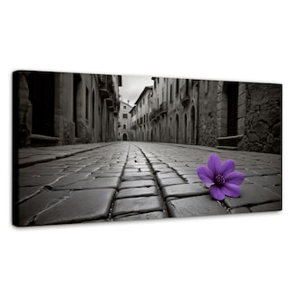Foto 1 | Cuadro Blanco Y Negro Canvas Morado Callejero 120x60
