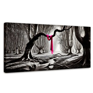 Foto 1 | Cuadro Blanco Y Negro Canvas Rosa Entre Raíces 120x60