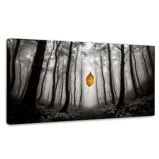 Foto 1 | Cuadro Blanco Y Negro Canvas Hoja En Silencio 120x60