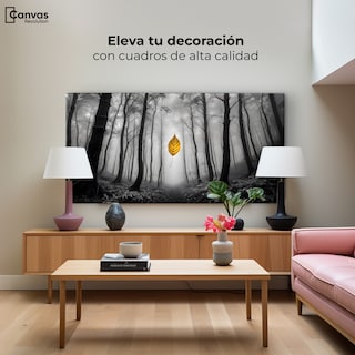 Foto 3 | Cuadro Blanco Y Negro Canvas Hoja En Silencio 120x60