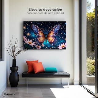 Foto 3 | Cuadro Mariposas Canvas Danza Brillante 90x60
