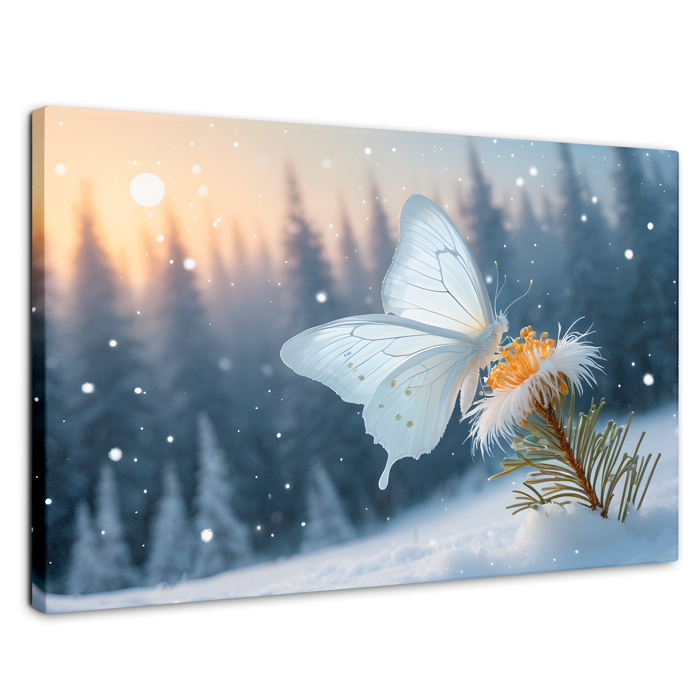 Foto 2 pulgar | Cuadro Mariposas Canvas Alas De Nieve 90x60