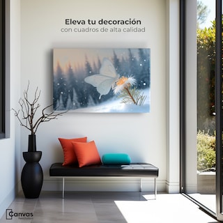 Foto 3 | Cuadro Mariposas Canvas Alas De Nieve 90x60
