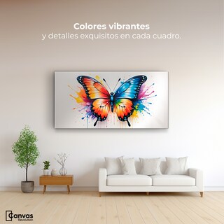 Foto 2 | Cuadro Mariposas Canvas Vuelo Explosivo 120x60
