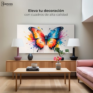 Foto 3 | Cuadro Mariposas Canvas Vuelo Explosivo 120x60