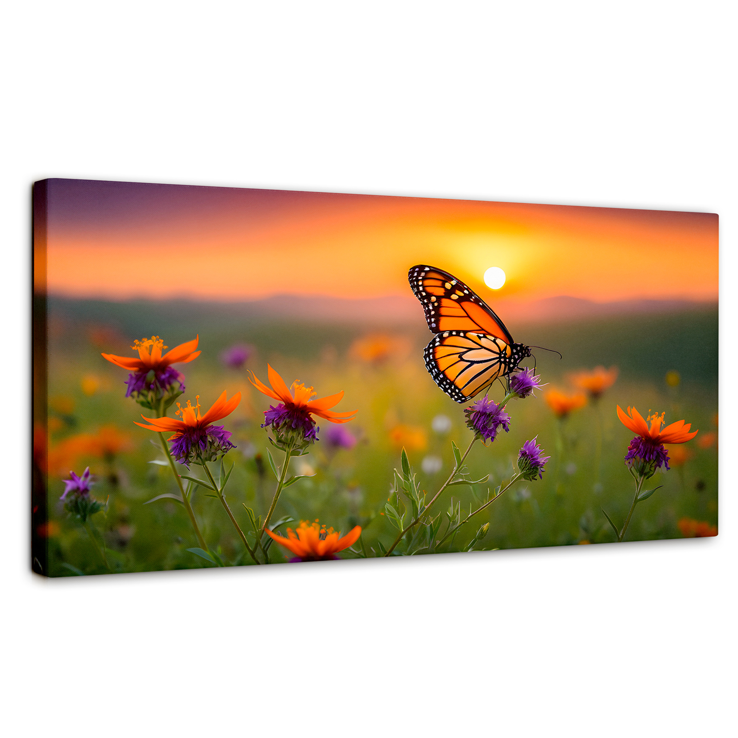 Cuadro Mariposas Canvas Flores Del Alba 120x60