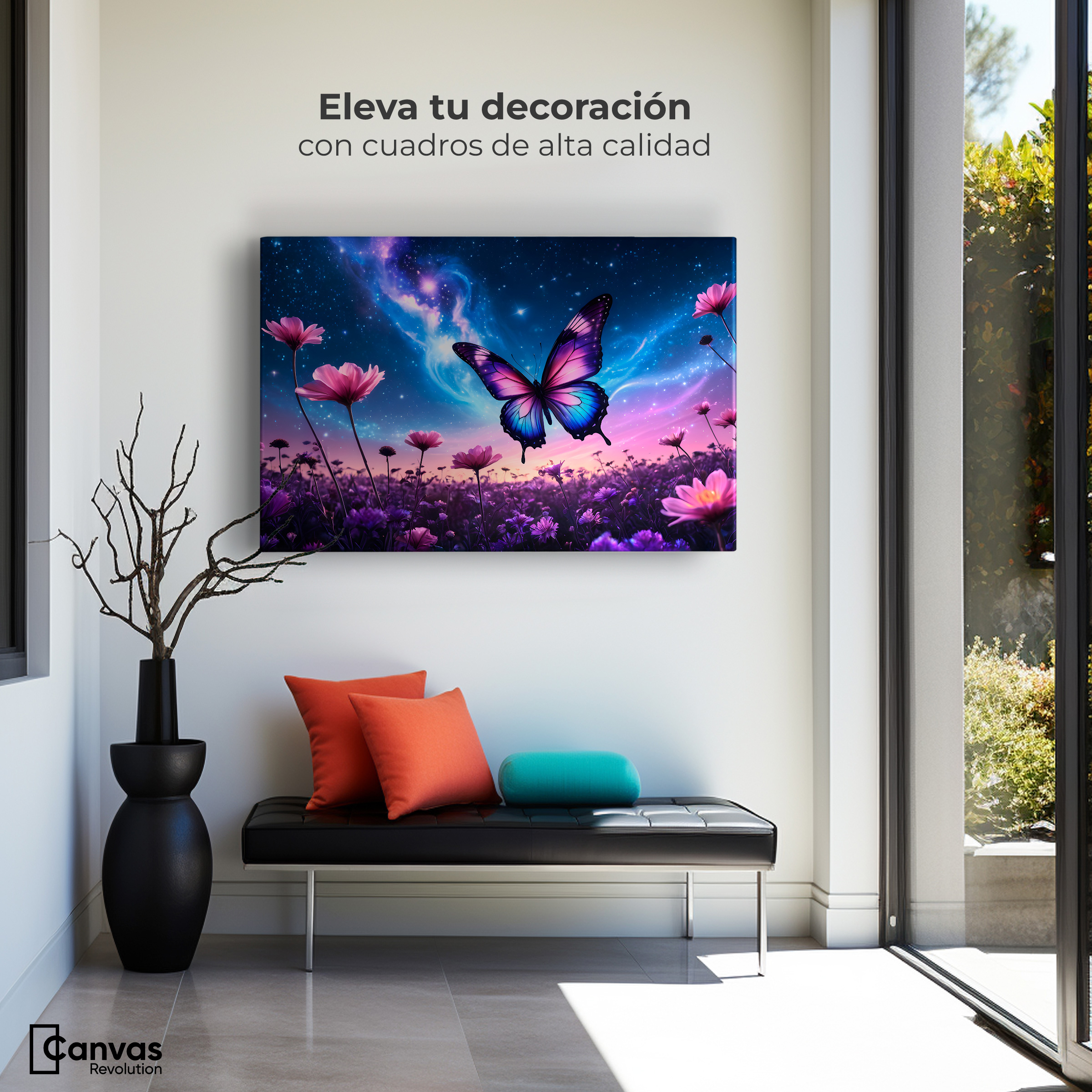 Foto 4 pulgar | Cuadro Mariposas Canvas Alas En El Silencio 90x60