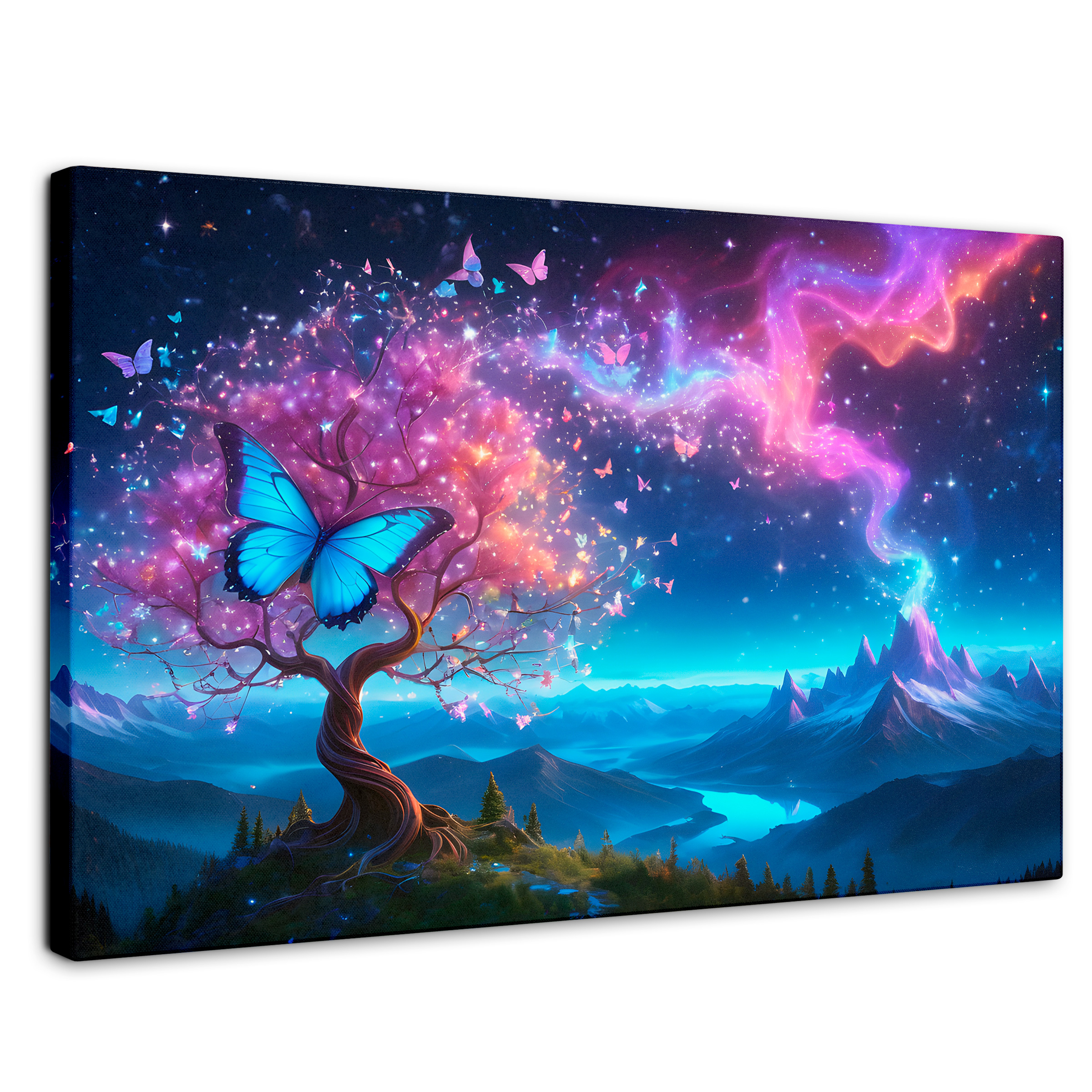 Foto 1 | Cuadro Mariposas Canvas Mariposa Cósmica 90x60