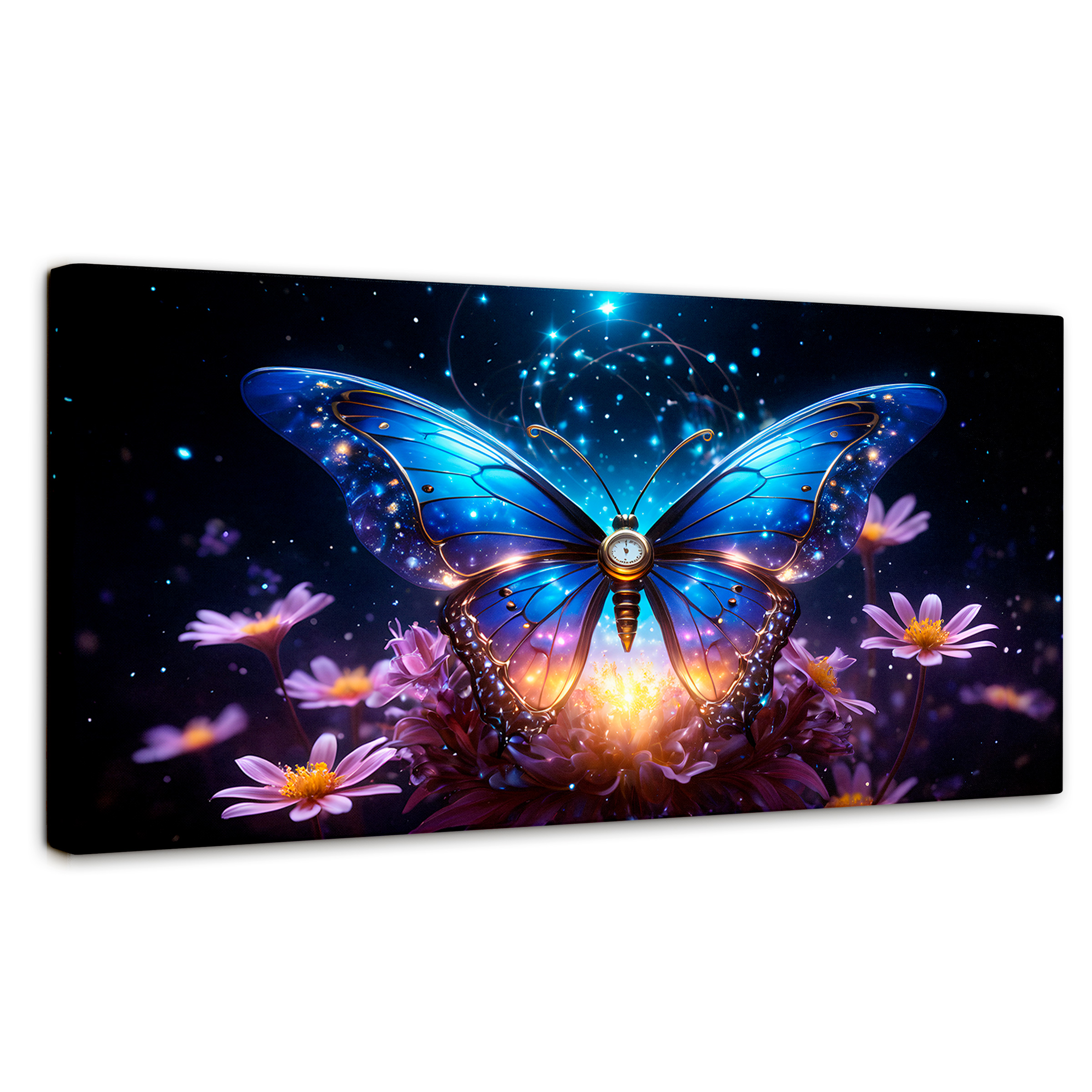 Foto 2 pulgar | Cuadro Mariposas Canvas Mariposa Celestial 120x60