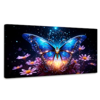 Foto 1 | Cuadro Mariposas Canvas Mariposa Celestial 120x60