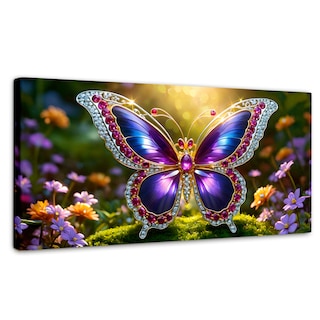 Foto 1 | Cuadro Mariposas Canvas Danza De Gemas 120x60