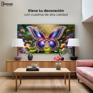 Foto 3 | Cuadro Mariposas Canvas Danza De Gemas 120x60