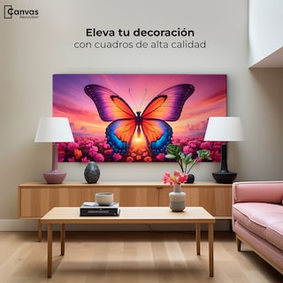 Foto 3 | Cuadro Mariposas Canvas Mariposa En El Alba 120x60