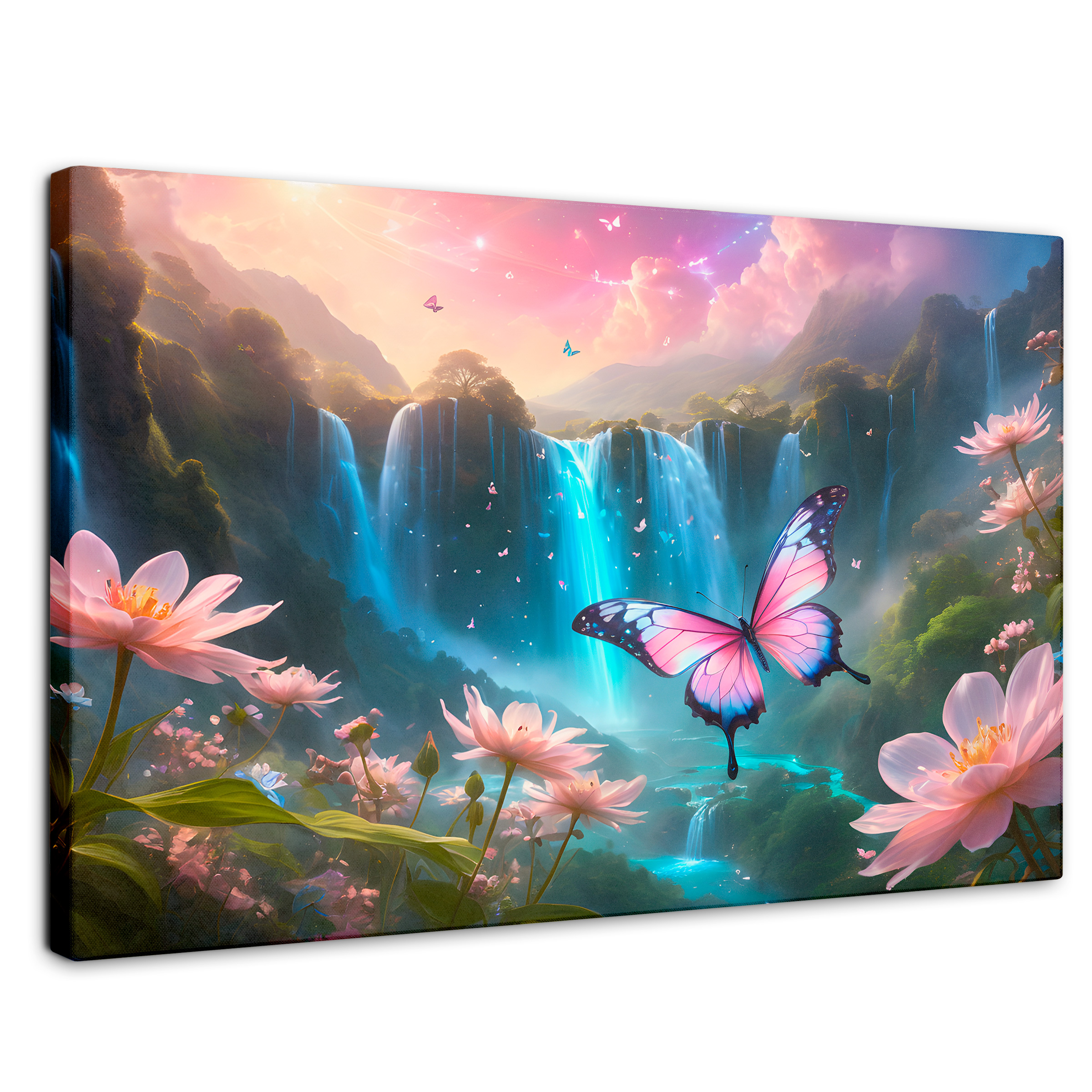 Foto 2 pulgar | Cuadro Mariposas Canvas Cascada De Alas 90x60