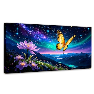 Foto 1 | Cuadro Mariposas Canvas Magia Nocturna 120x60