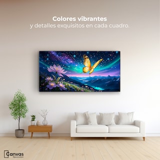 Foto 2 | Cuadro Mariposas Canvas Magia Nocturna 120x60