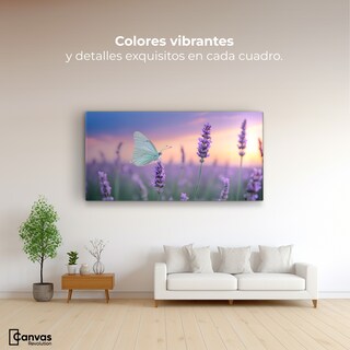 Foto 2 | Cuadro Mariposas Canvas Mariposa Y Lavanda 120x60