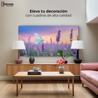 Foto 3 | Cuadro Mariposas Canvas Mariposa Y Lavanda 120x60