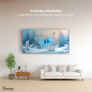 Foto 2 | Cuadro Mariposas Canvas Mariposa Y Nieve 120x60