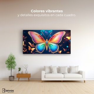 Foto 2 | Cuadro Mariposas Canvas Gemas En La Noche 120x60
