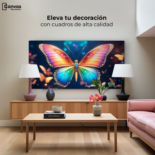 Foto 3 | Cuadro Mariposas Canvas Gemas En La Noche 120x60