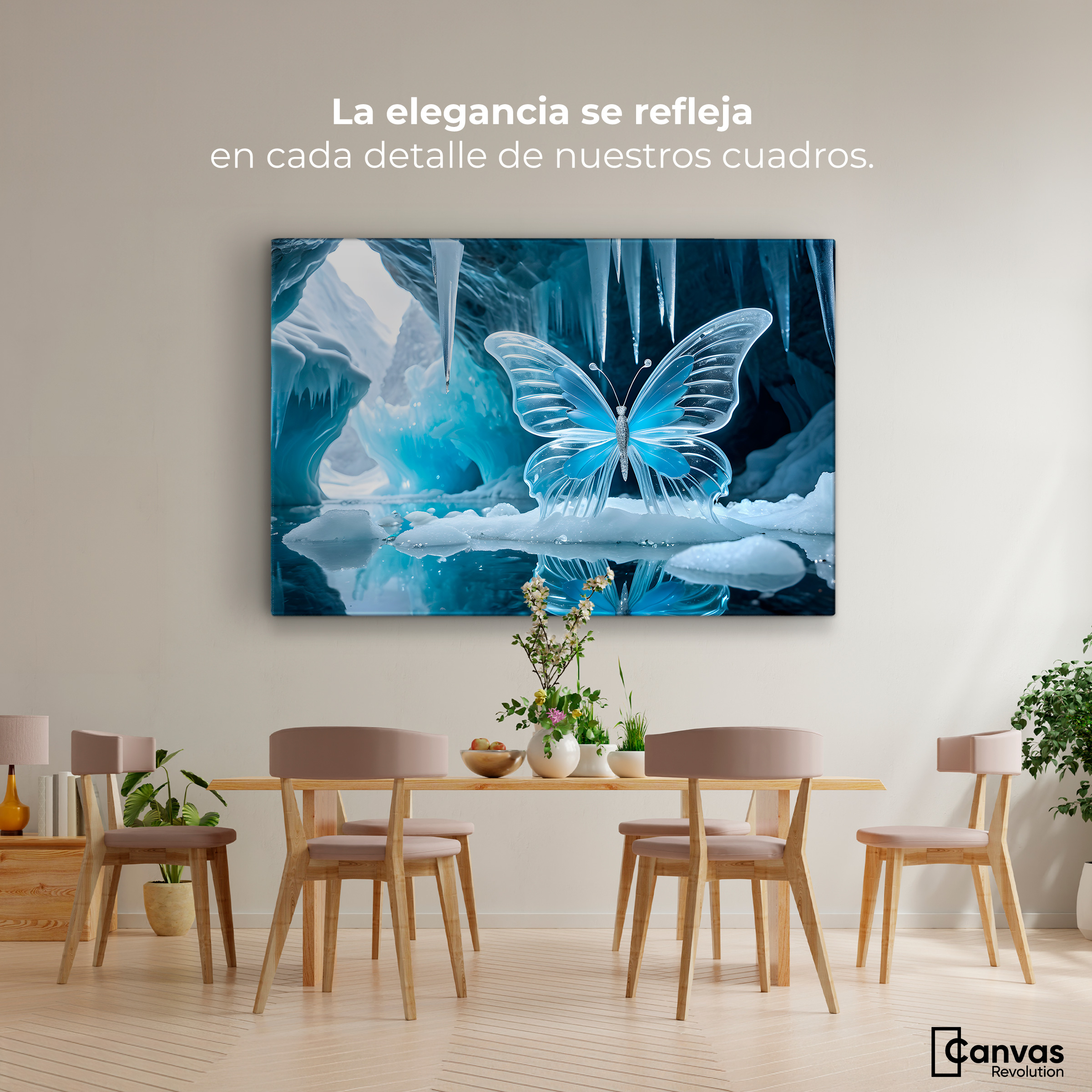 Foto 3 pulgar | Cuadro Mariposas Canvas Alas De Cristal 90x60