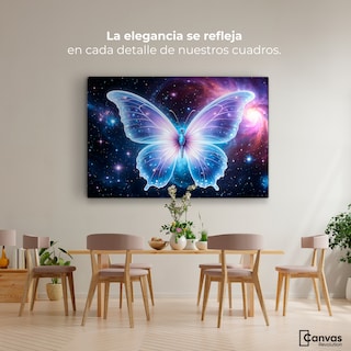 Foto 2 | Cuadro Mariposas Canvas Danza En El Cosmos 90x60