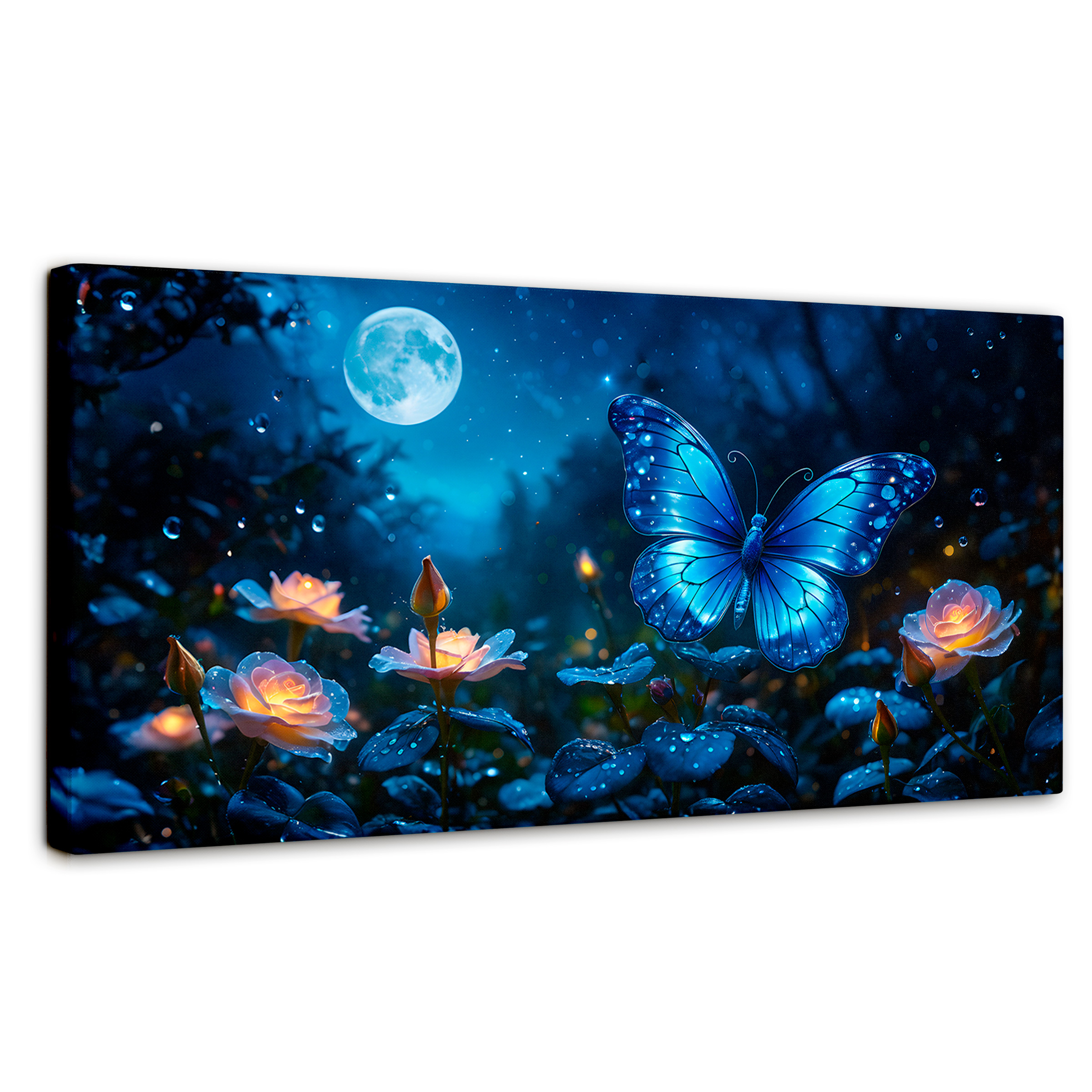 Foto 2 pulgar | Cuadro Mariposas Canvas Alas Nocturnas 120x60