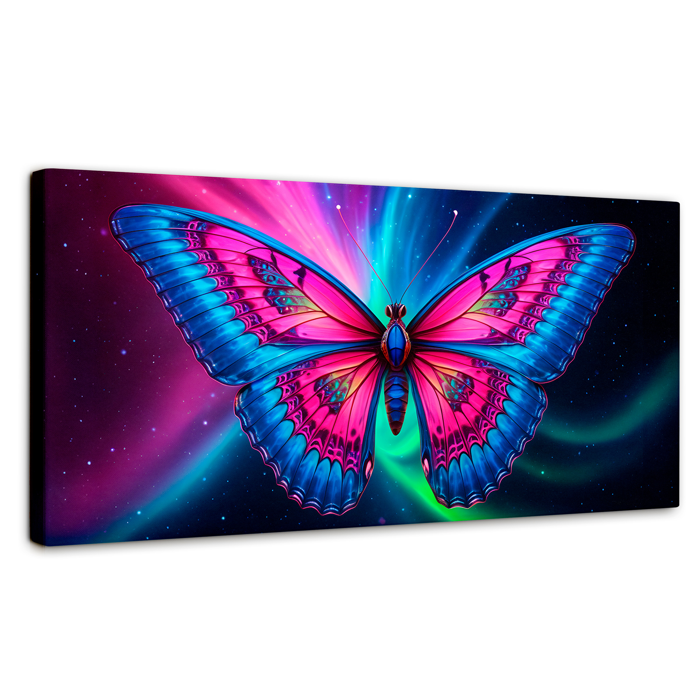 Foto 2 pulgar | Cuadro Mariposas Canvas Nebulosa Radiante 120x60