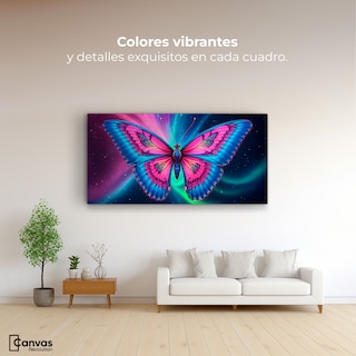 Foto 2 | Cuadro Mariposas Canvas Nebulosa Radiante 120x60