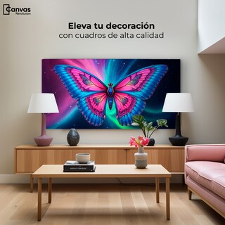 Foto 3 | Cuadro Mariposas Canvas Nebulosa Radiante 120x60