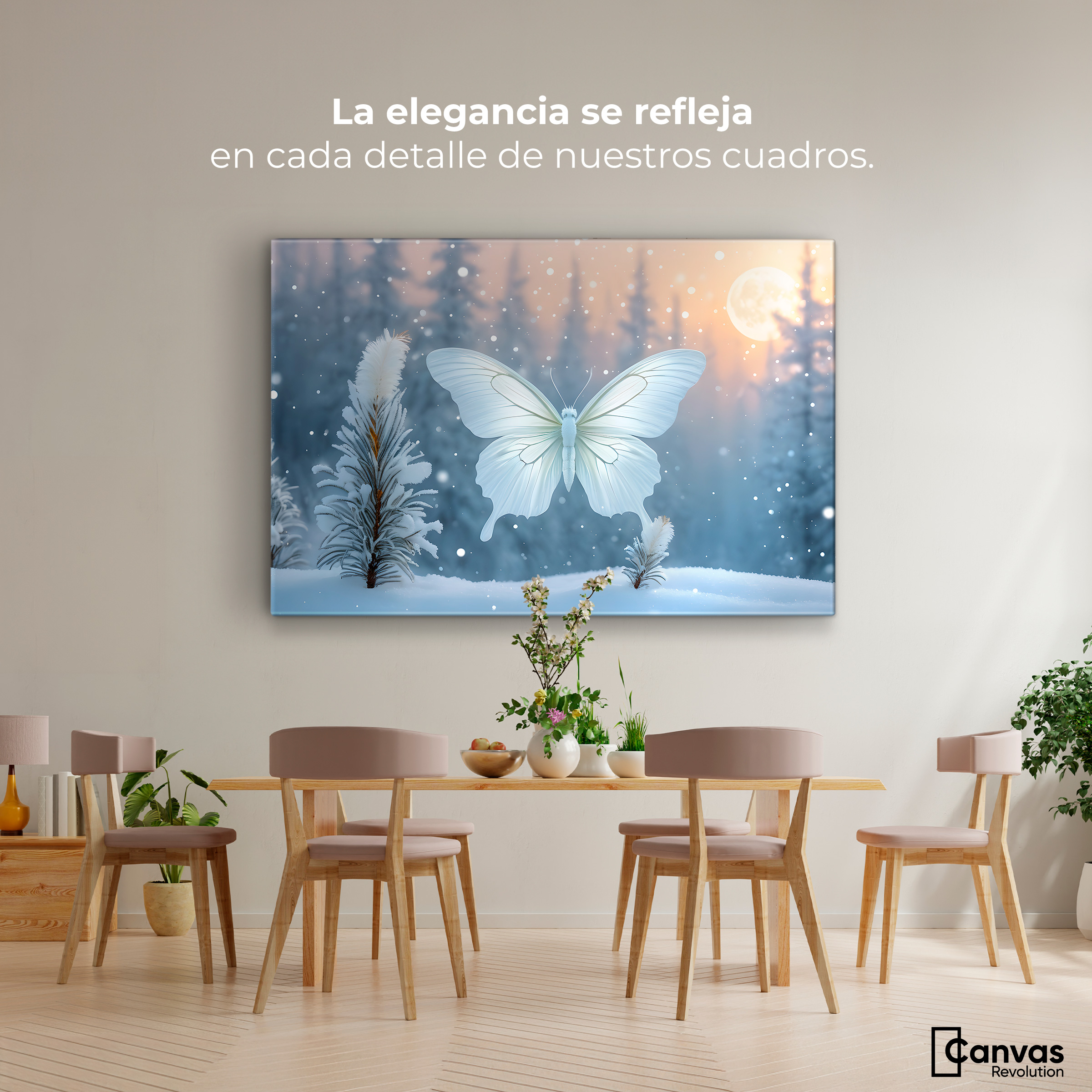 Foto 3 pulgar | Cuadro Mariposas Canvas Mariposa Invernal 90x60