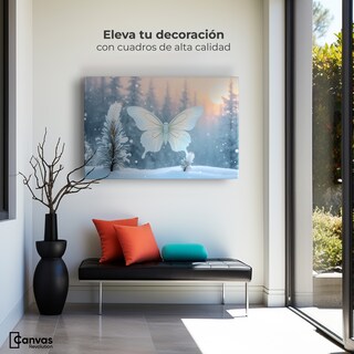 Foto 3 | Cuadro Mariposas Canvas Mariposa Invernal 90x60