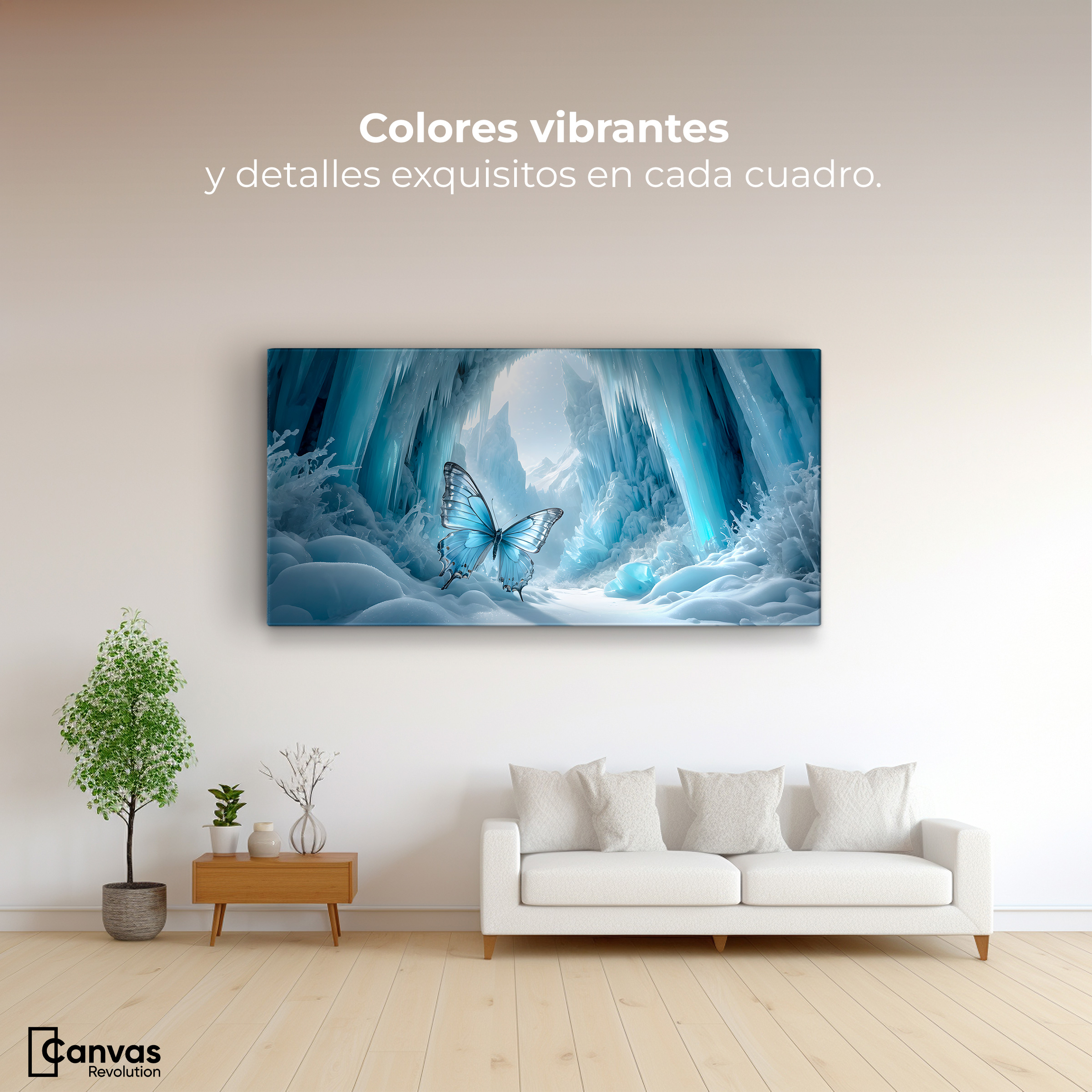 Foto 3 pulgar | Cuadro Mariposas Canvas Mariposa Glacial 120x60