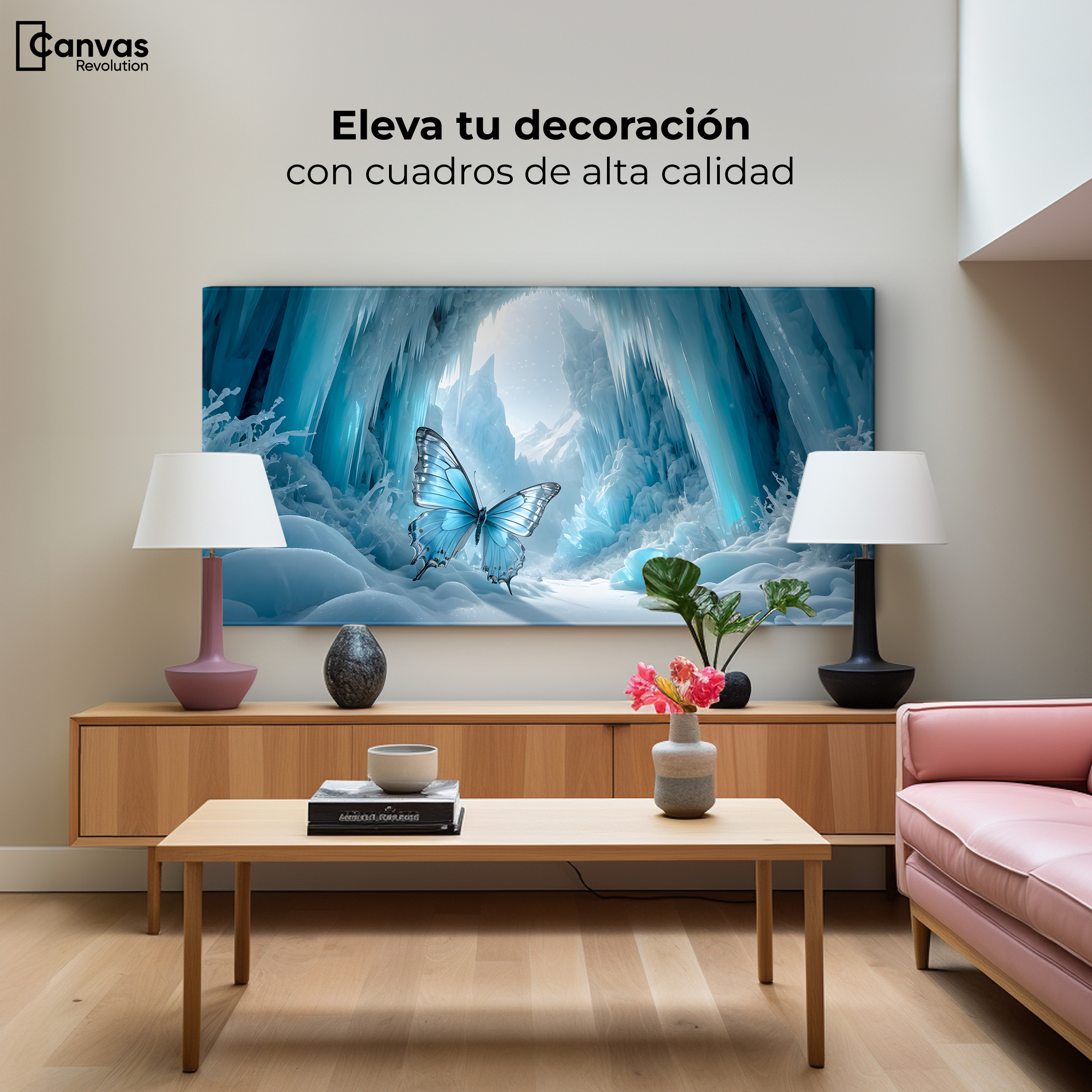 Foto 3 | Cuadro Mariposas Canvas Mariposa Glacial 120x60