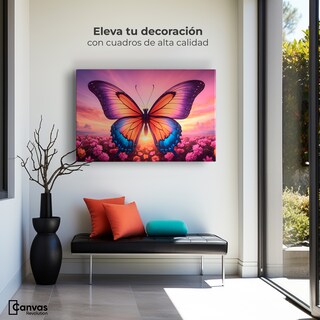 Foto 3 | Cuadro Mariposas Canvas Mariposa En El Alba 90x60