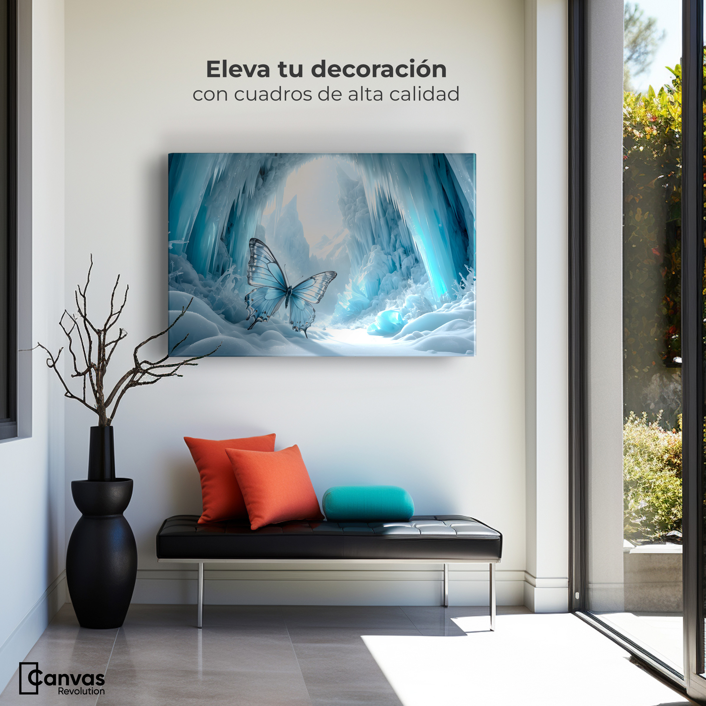 Foto 4 pulgar | Cuadro Mariposas Canvas Mariposa Glacial 90x60